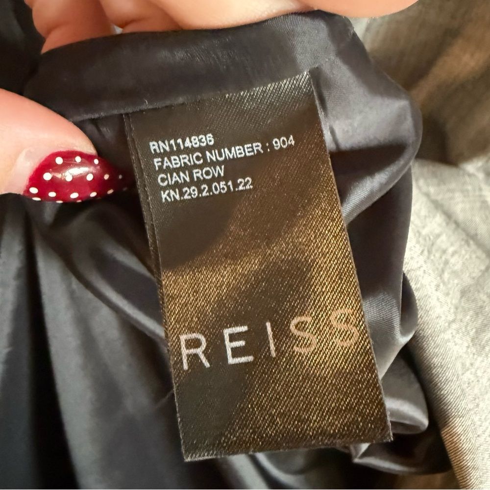 Reiss Cian Row Sheath Dress Gray Wool US 8 UK 12 - Picture 4 of 7